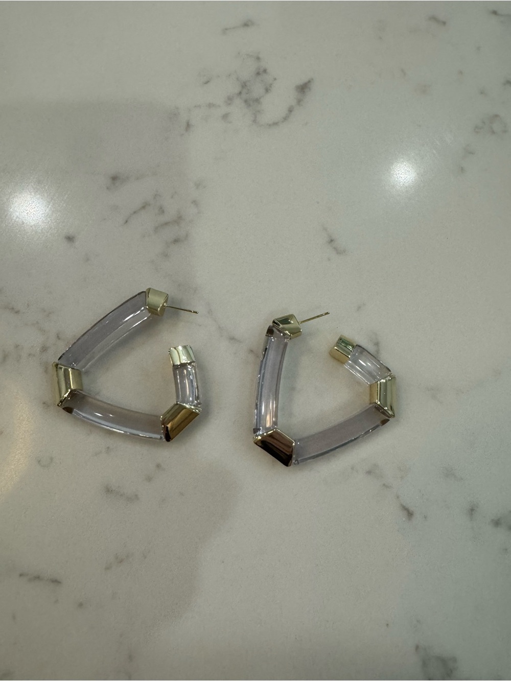 BAUBLE BAR Gold-Trim Clear Hoop Earrings - Women Jewelry